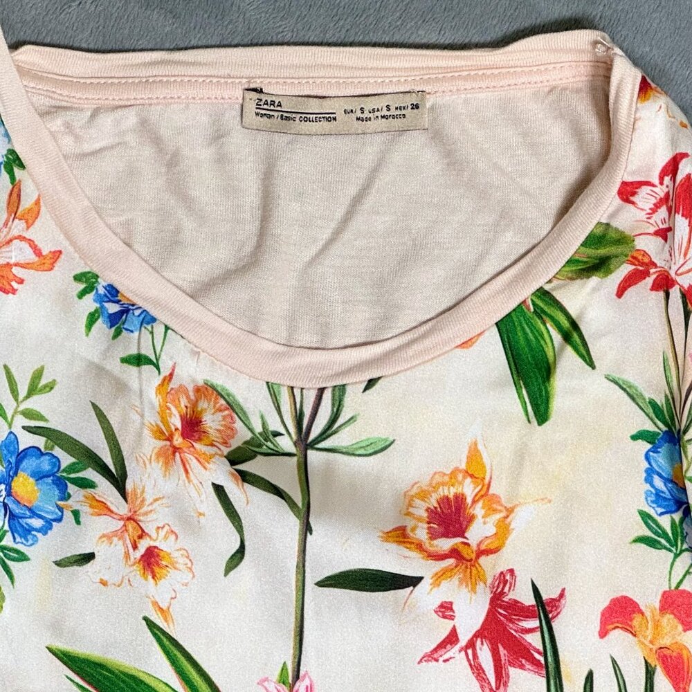 Zara Patchwork Floral Polka Dots Shift Dress - image 4